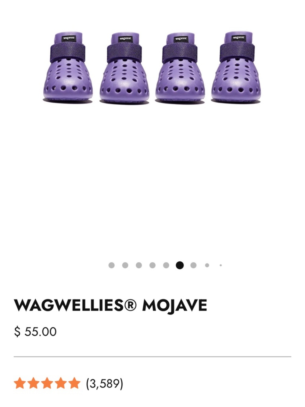 Wagwellies Mojave Purple Waterproof Dog Boots XS